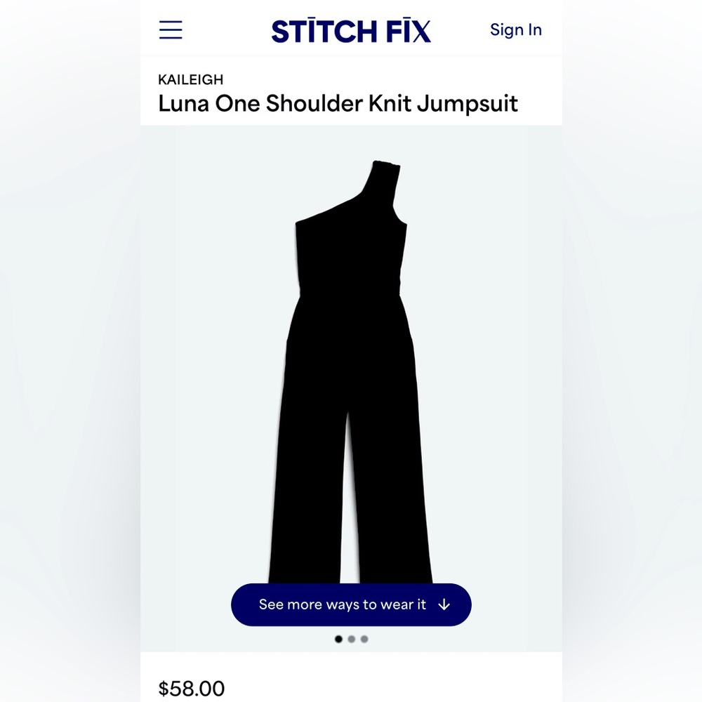 NWT Kaleigh petite small black one shoulder jumpsuit.